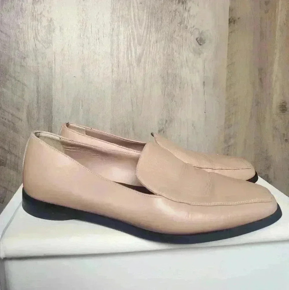 Everlane 90s Loafer Square Toe Blush Women's 7 Slip on Leather Flat Shoes - Picture 2 of 11